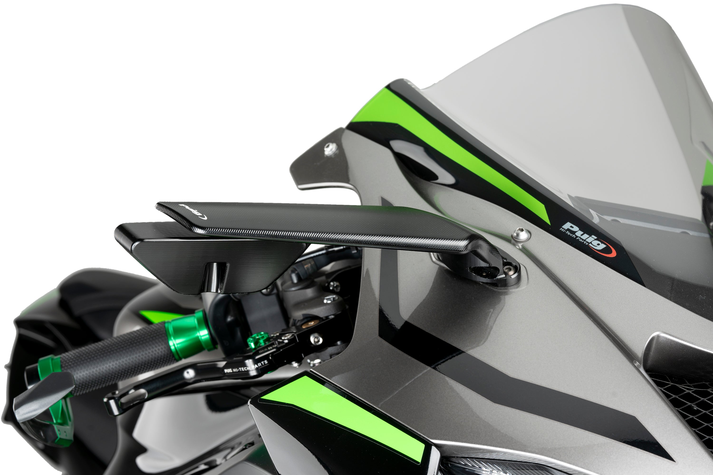 Puig Rearview Black Mirror Aileron Set Kawasaki Ninja 400 2018