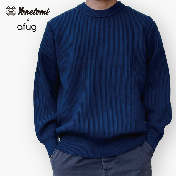 yonetomi new basic | 畦編みのキャッシュウールニット クルーネック