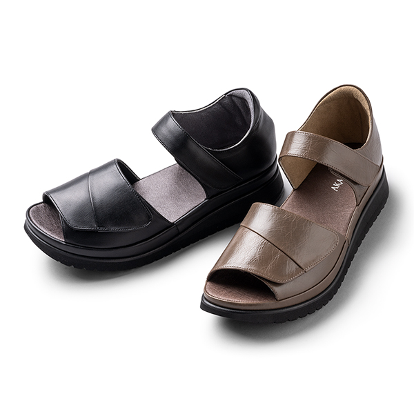 144かかと付きサンダル ダブルベルト | 外反母趾、足底筋膜炎を解決