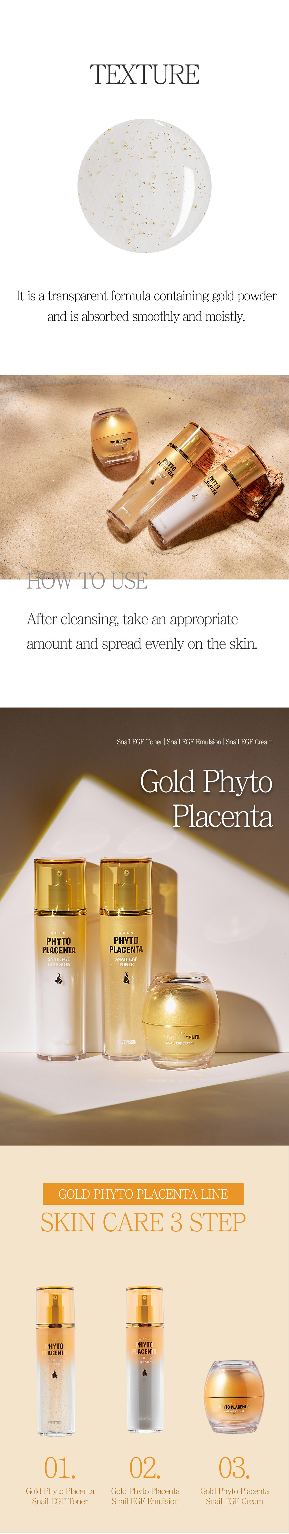 Gold Phyto Placenta Snail EGF Toner - Prettyskin