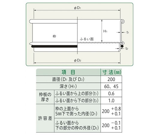 6-582-02 SUS試験用ふるい φ200×60 目開き4.75mm JTS-200-60-20 【AXEL