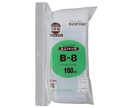 6-633-64 ユニパック 60×85 0.08mm 100枚入 B-8 【AXEL】 アズワン