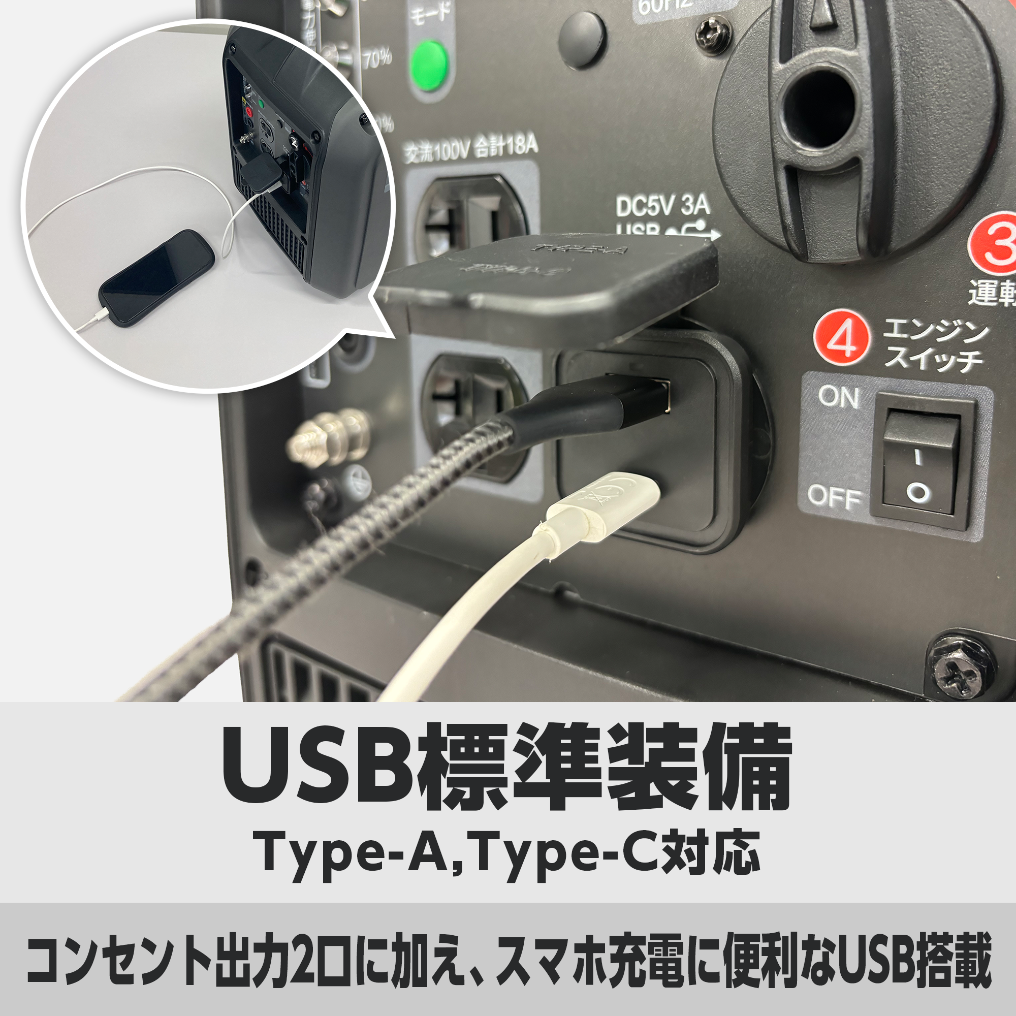 69-3862-58 インバーター発電機 1.8KVA GV-18EC 【AXEL】 アズワン