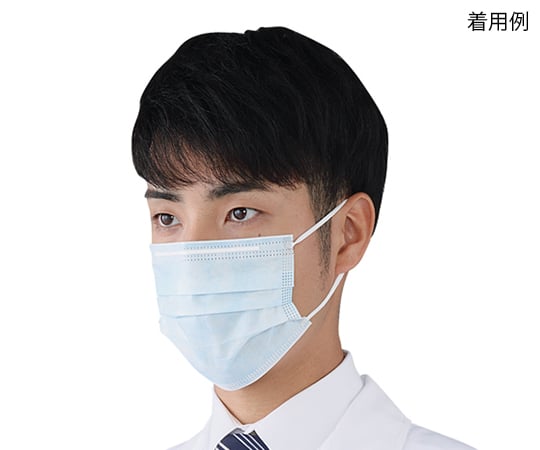 7-7423-02 プロシェア・カラフルフェイスマスク ブルー 50枚入 【AXEL