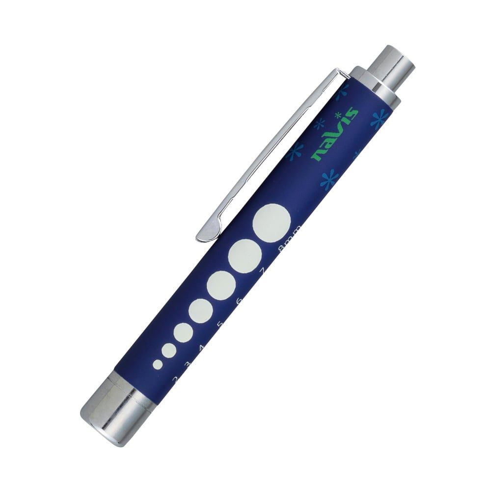 8-9554-01 ラバー調ソフトLEDペンライト(ショート) ブラック×ピンク