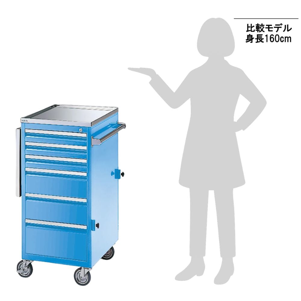 0-1200-12 コンパクト救急カート BL（ブルー鍵付き） 【AXEL】 アズワン