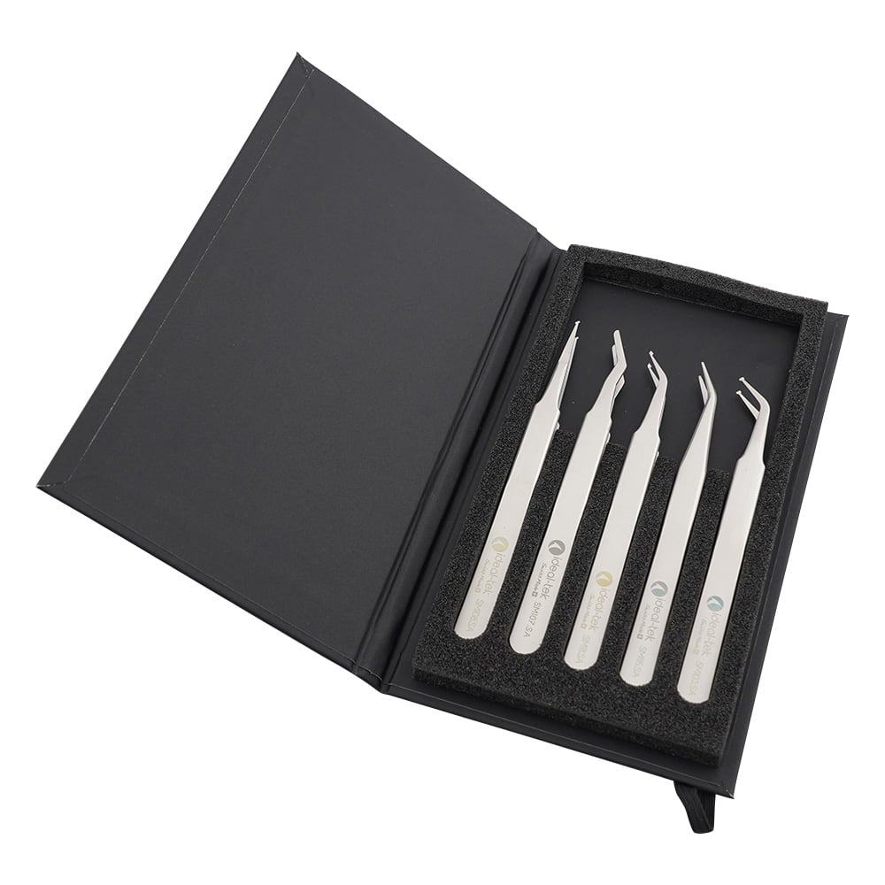 1-6691-03 非磁性ステンレスピンセットキット 5本組 SMDセット 【AXEL