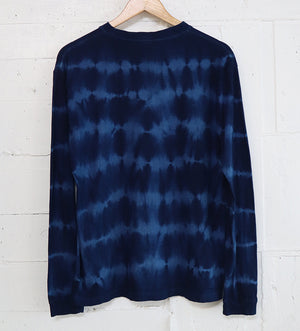 藍染オーガニックコットン ロングスリーブTシャツ 絞りボーダー – AiAii