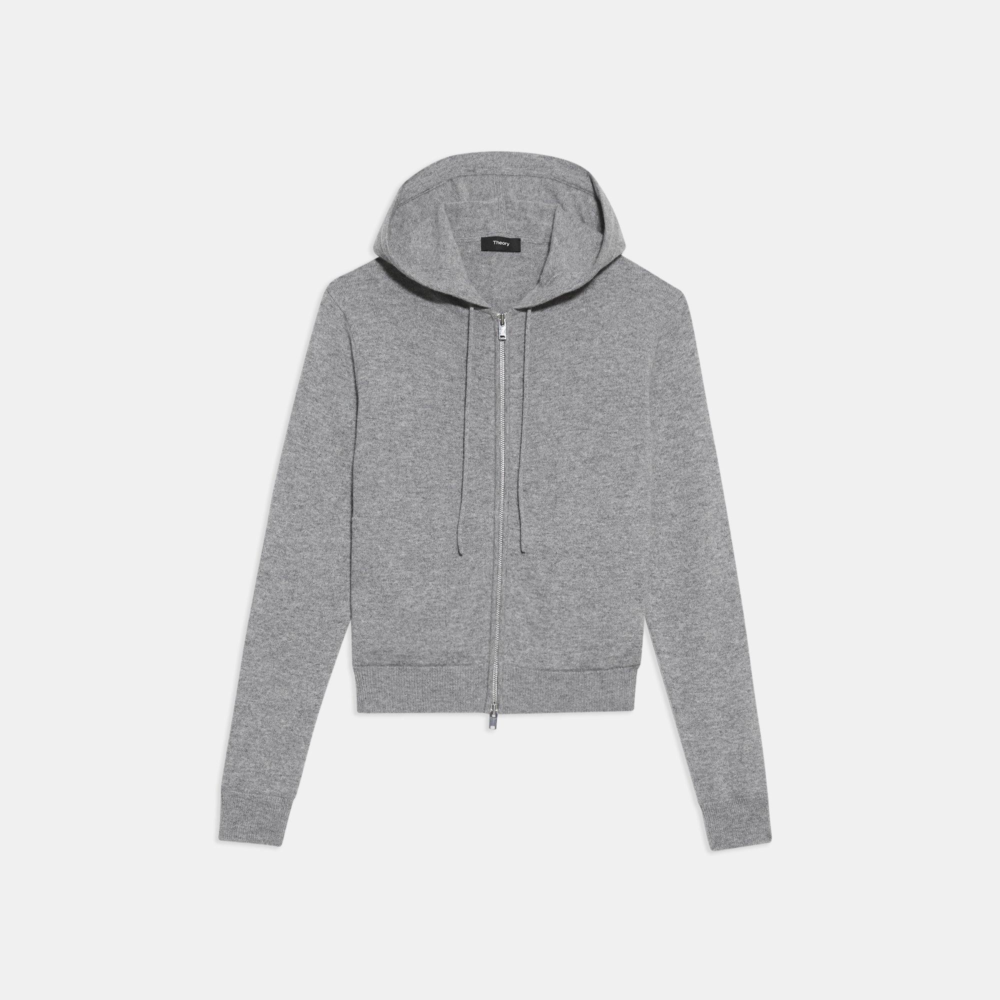 Grey Cashmere Zip Hoodie | Theory