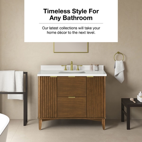 Gabi Bathroom Vanity with White Engineered Stone Top - Bed Bath