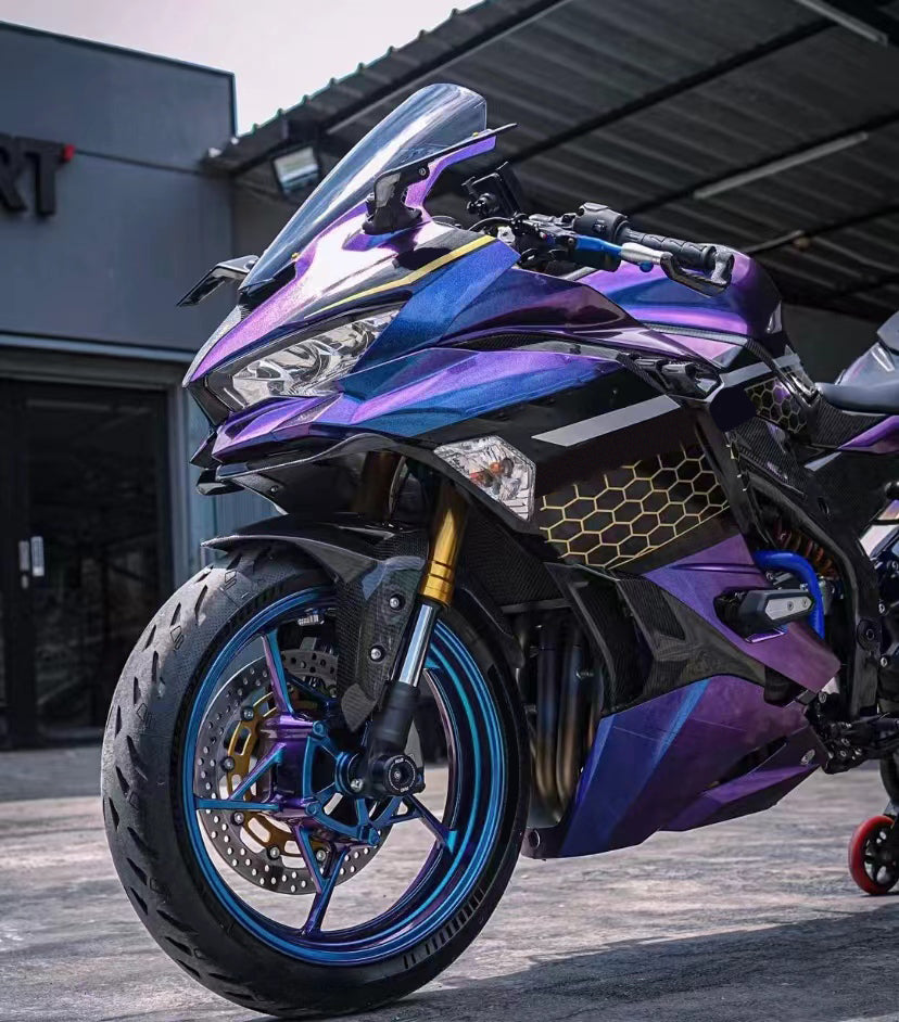 Amotopart 2019-2025 Kawasaki Ninja ZX25R ZX4R ZX4RR Gradient Purple&Bl
