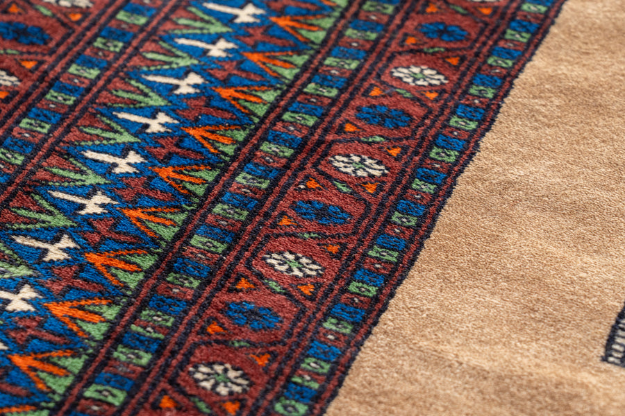 パキスタン産 1980年代 パキスタンラグ】手織り絨毯-アンティークラグ