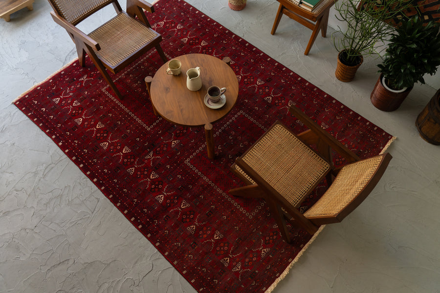 1980's vintage】トルクメン族 アフガンラグ 80's Vintage rug】190