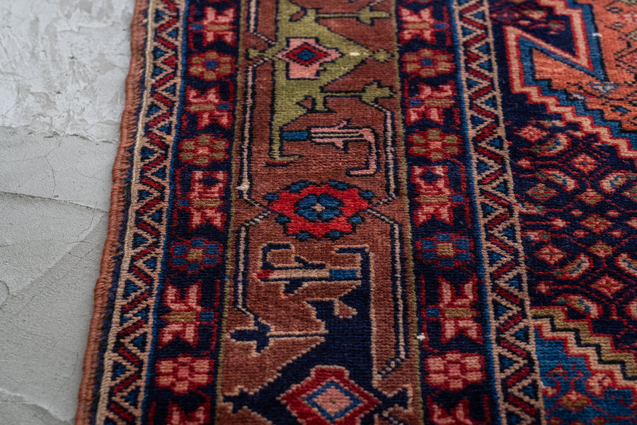 イラン産 1980年代 ヴィンテージペルシャラグ】手織り絨毯