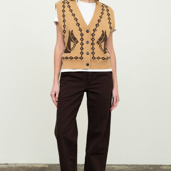 Jacquard Horse Knit Vest | Moon River | Ambiance SF
