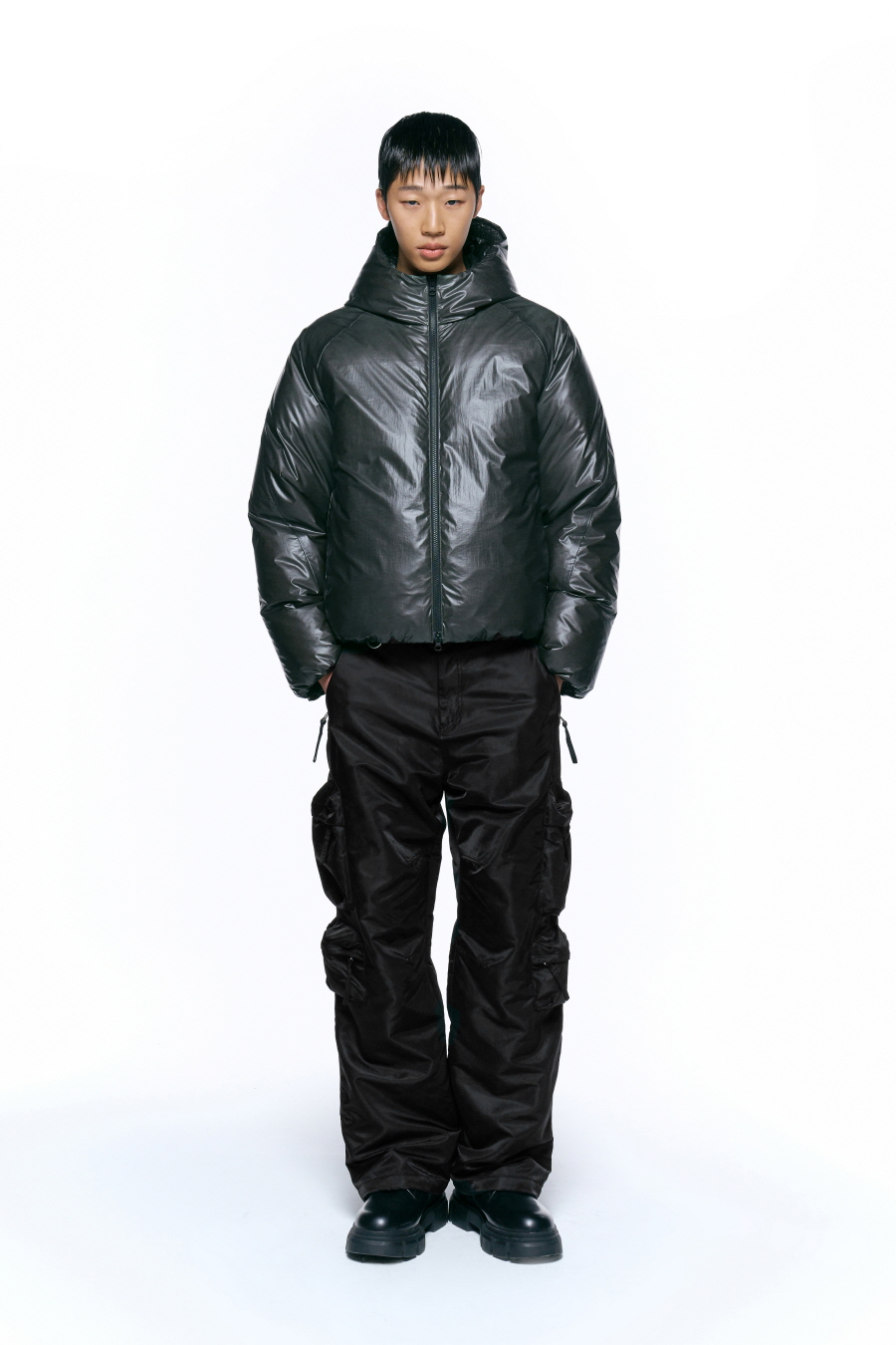 MUSINSA | INSILENCE Heat Reactive Goose Down Jacket DARK GREEN