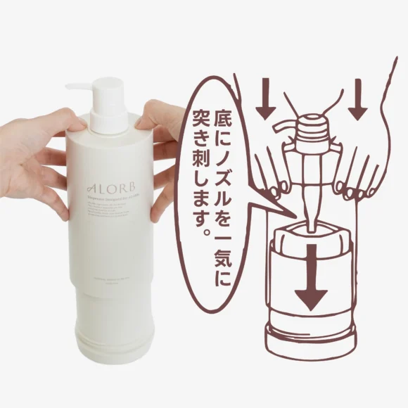 ALORB 専用ディスペンサーの使い方｜詰め替え方法は簡単3ステップ | ALORB