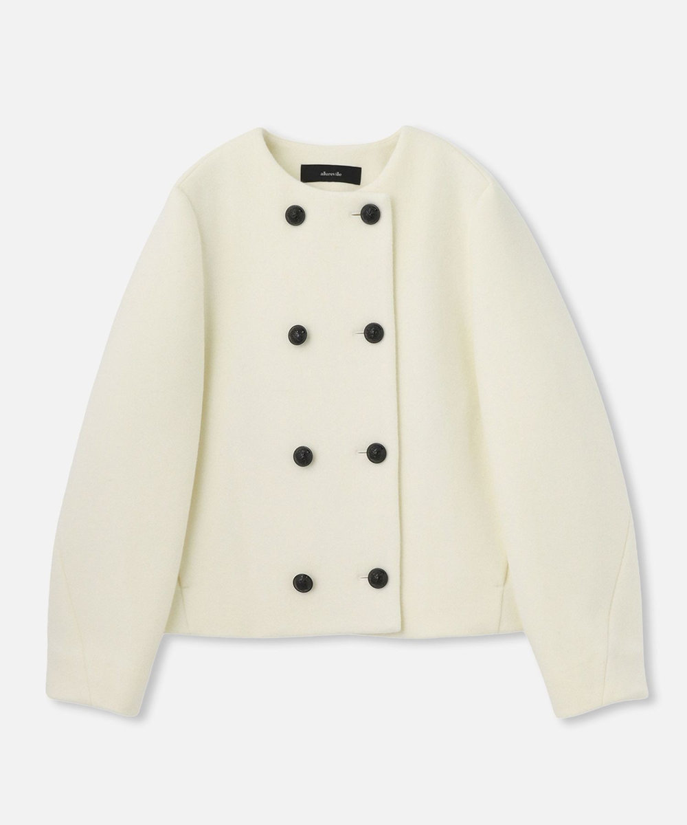 ダブルビーバーノーカラージャケット|allureville OFFICIAL SITE