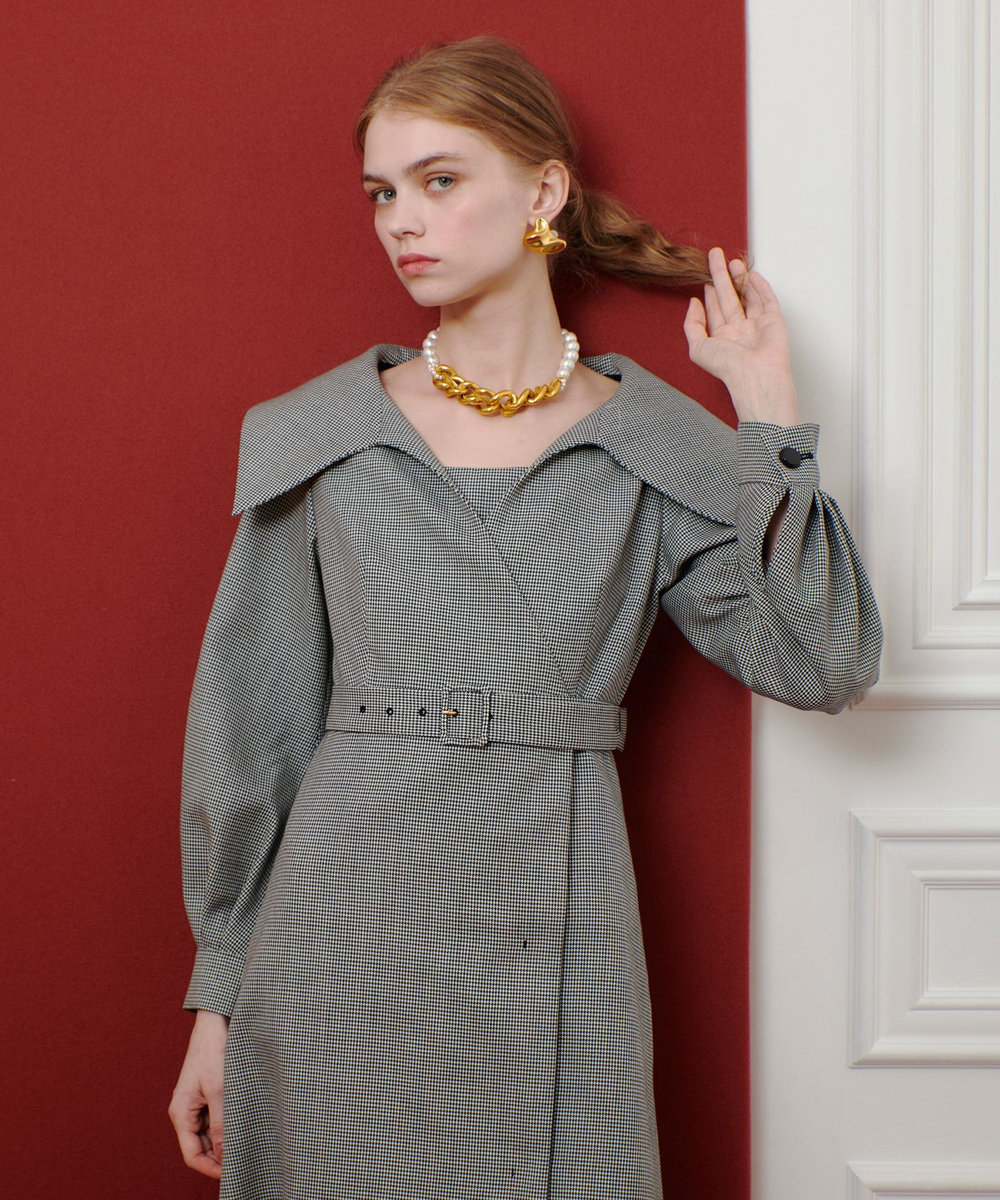 LOULOU WILLOUGHBY】W先染めセーラーカラーワンピース|allureville