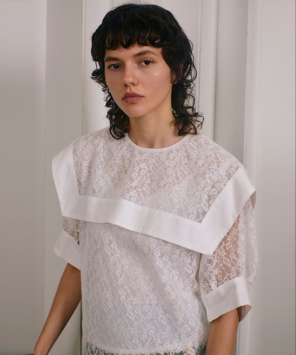レーススクエアカラーブラウス|allureville OFFICIAL SITE / ONLINE