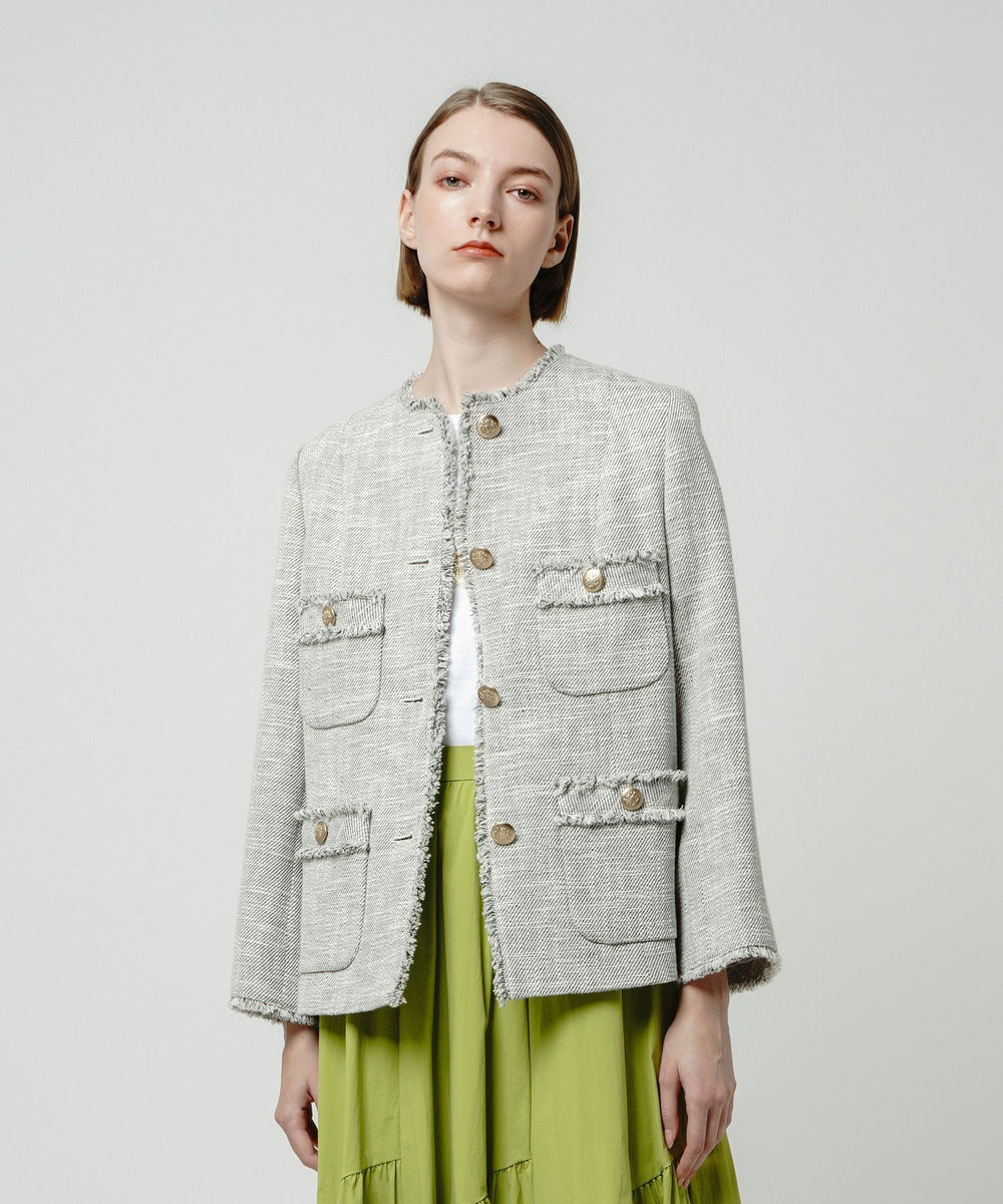 スラブツイードクルーショートコート|allureville OFFICIAL SITE