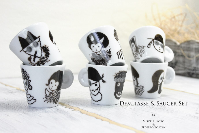 デミタスカップ & ソーサ6種6脚セット オリビエーロ・トスカーニ