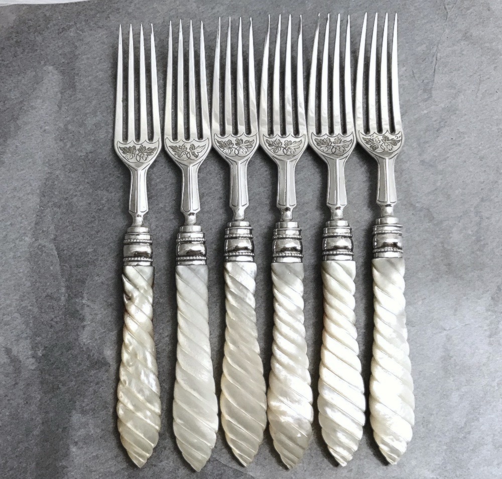 Sold 純銀白蝶貝フォーク6本セット | アリスアンティークス オンライン