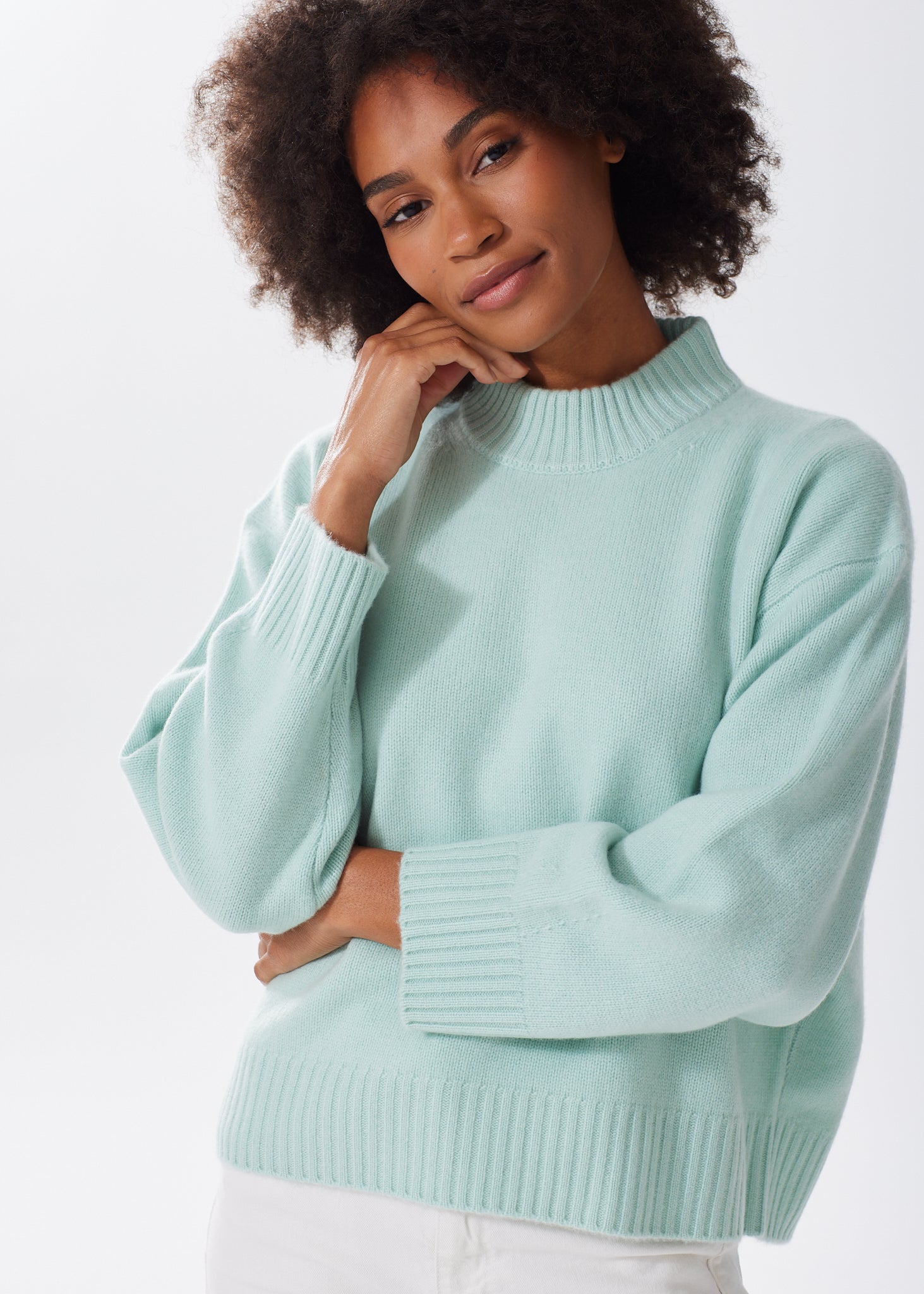 Women's Oversized Cashmere Crewneck Sweater – Alice Walk