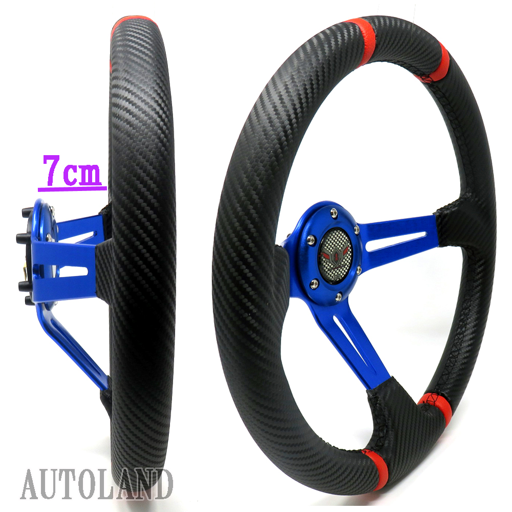 ALTEED / ディープコーンステアリング/350φ/青スポーク×カーボン