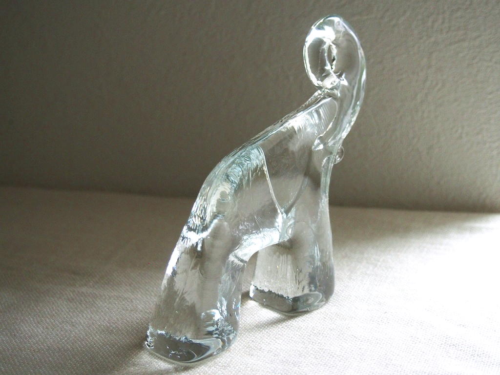 ヴィンテージ！KOSTA BODA クリスタル ゾウ 置物 北欧 2点セット