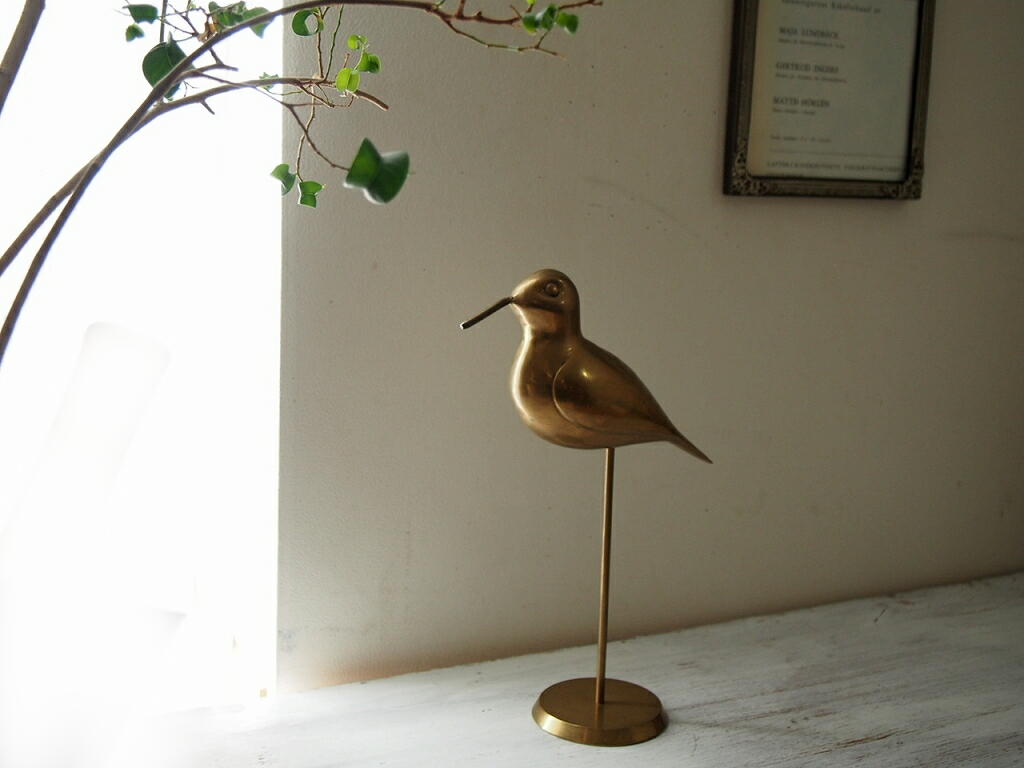 北欧ヴィンテージ雑貨 真鍮の鳥の置物 - a n t e n n a