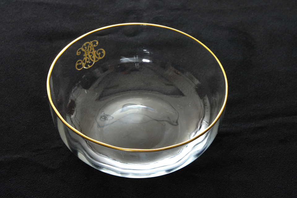 オールドバカラ「縁イニシャル金彩 4寸鉢 5客組」《アンティックかとう》