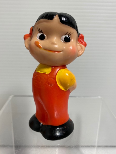 不二家☆ペコちゃん☆ソフビ人形 9．0cm 当時物 企業物 非売品