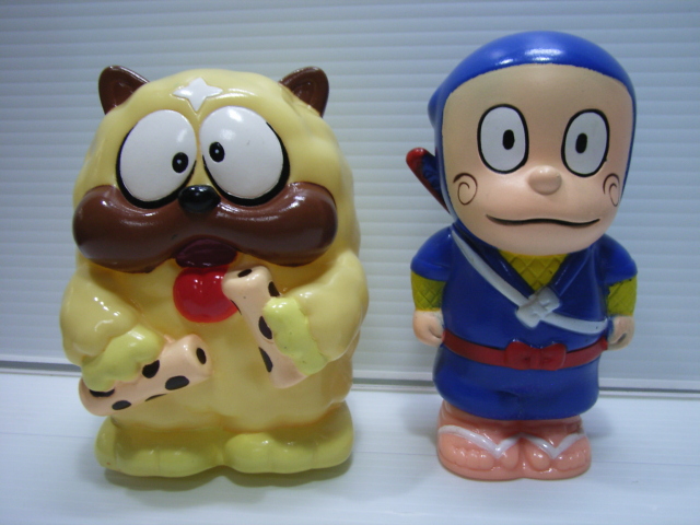 忍者ハットリくん 獅子丸 ソフビ人形 貯金箱 10．8cm アニメ 現状