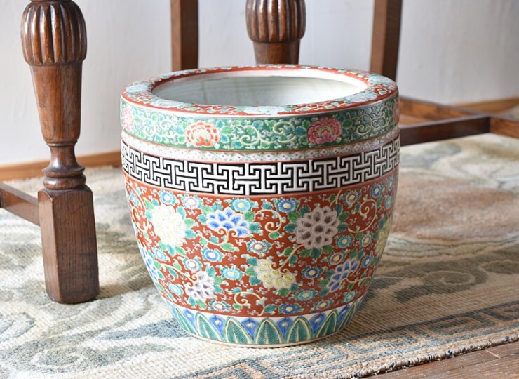 伊万里 色絵 十錦手 火鉢 - 生活骨董と古布のアンティークショップ