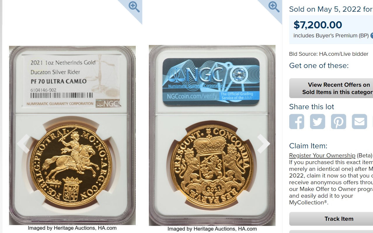 有望モダン】2021オランダ馬上の騎士シルバーライダーリストライク金貨