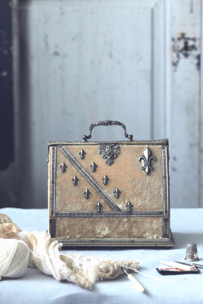 アンティークソーイングボックス 裁縫箱 手芸 メルスリー フランス