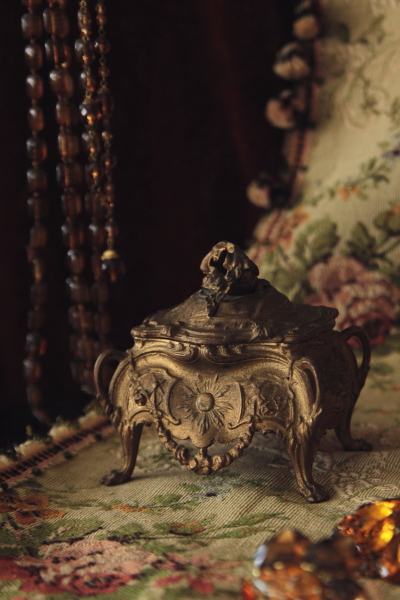 アンティークジュエリーボックス レザー イギリス 20210119