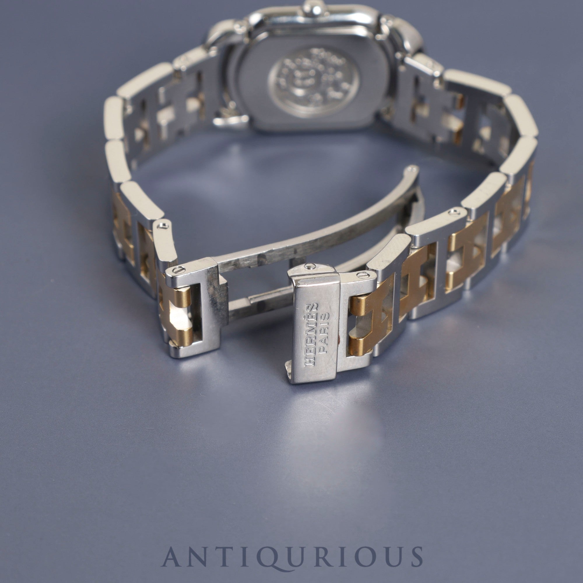 エルメス ラリー RA1.220 クォーツ Cal.976.001 SS/GP ホワイト文字盤