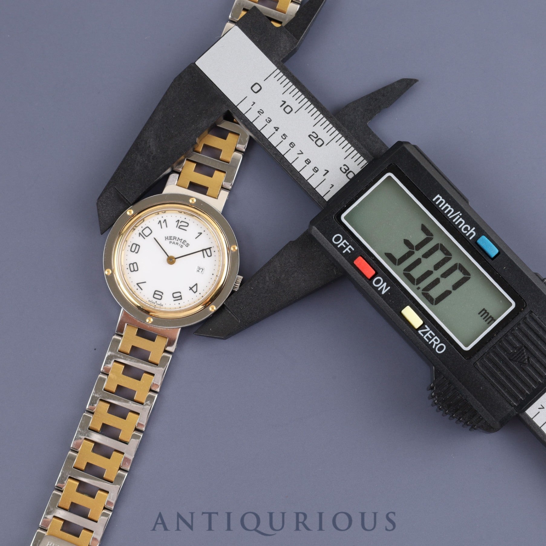 エルメス クリッパー ボーイズサイズ クオーツ SS / GP ホワイト