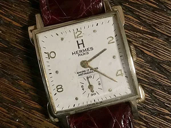 HA-5115| エルメス 角型 手巻き スモールセコンド 3針