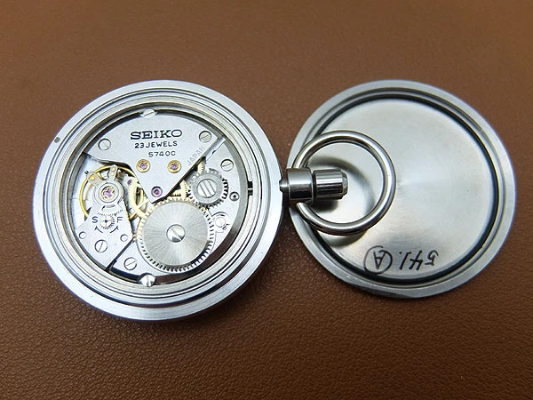 JA-2657| セイコー 懐中時計 23石 5740-0080 SS シルバーダイヤル