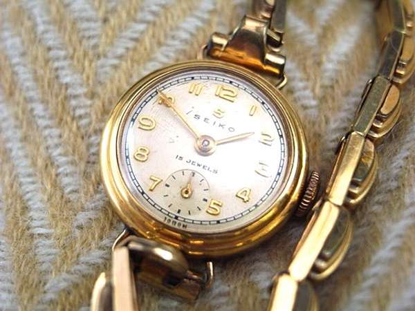 セイコー Sマーク アンティーク レディス K18YG無垢 スモセコ | アン