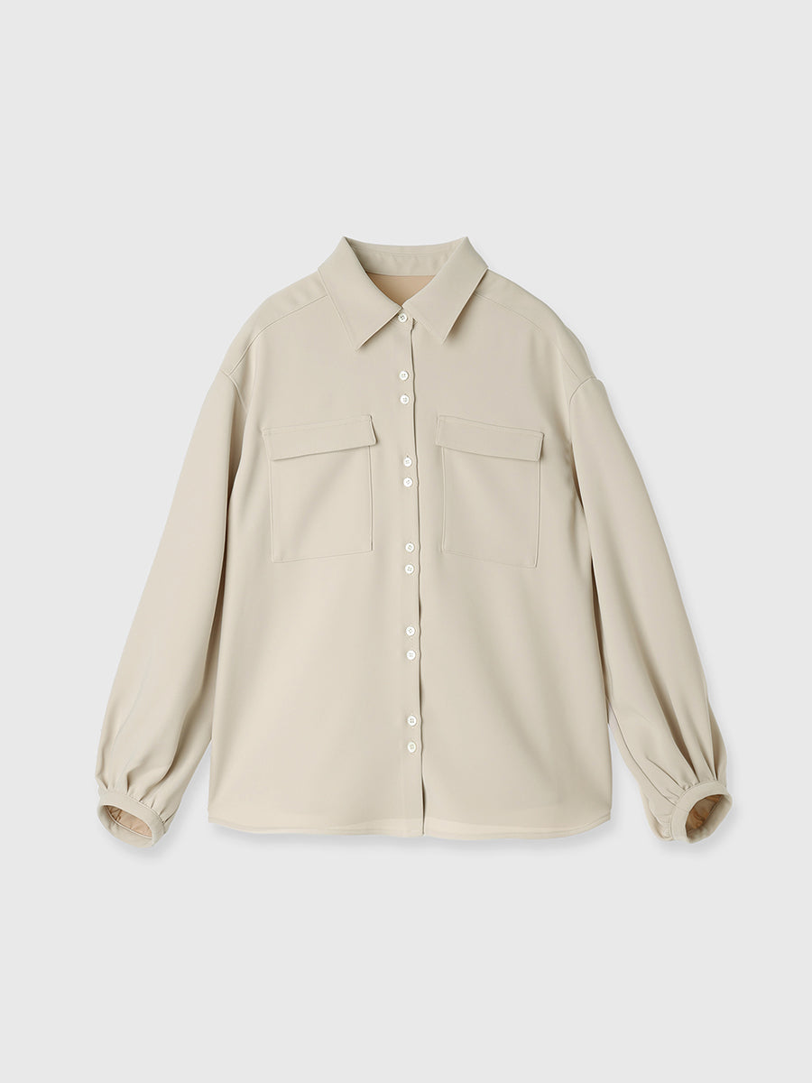 ダブルサテンボリュームスリーブブラウス