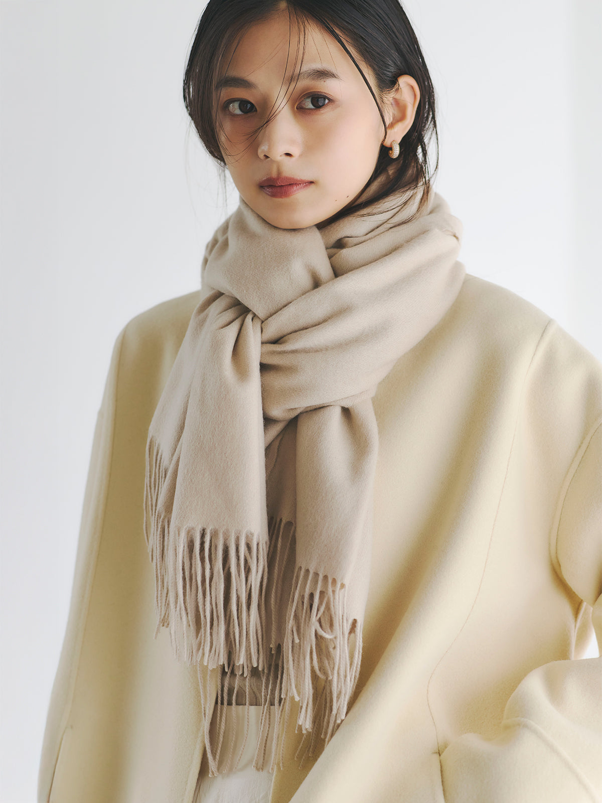 リバーウールミドルマフラーコート