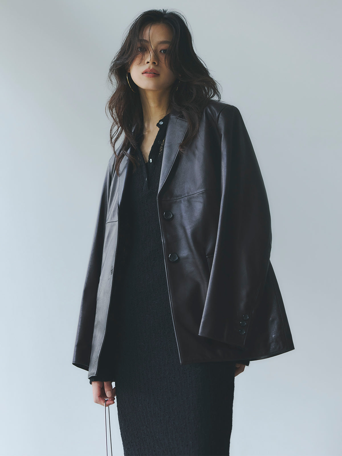 ウールレースポロニットワンピース