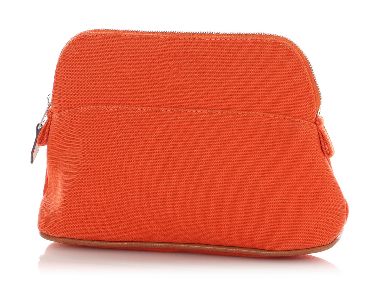 Hermès Orange Cotton Bolide Cosmetic Case PM - Ann's Fabulous