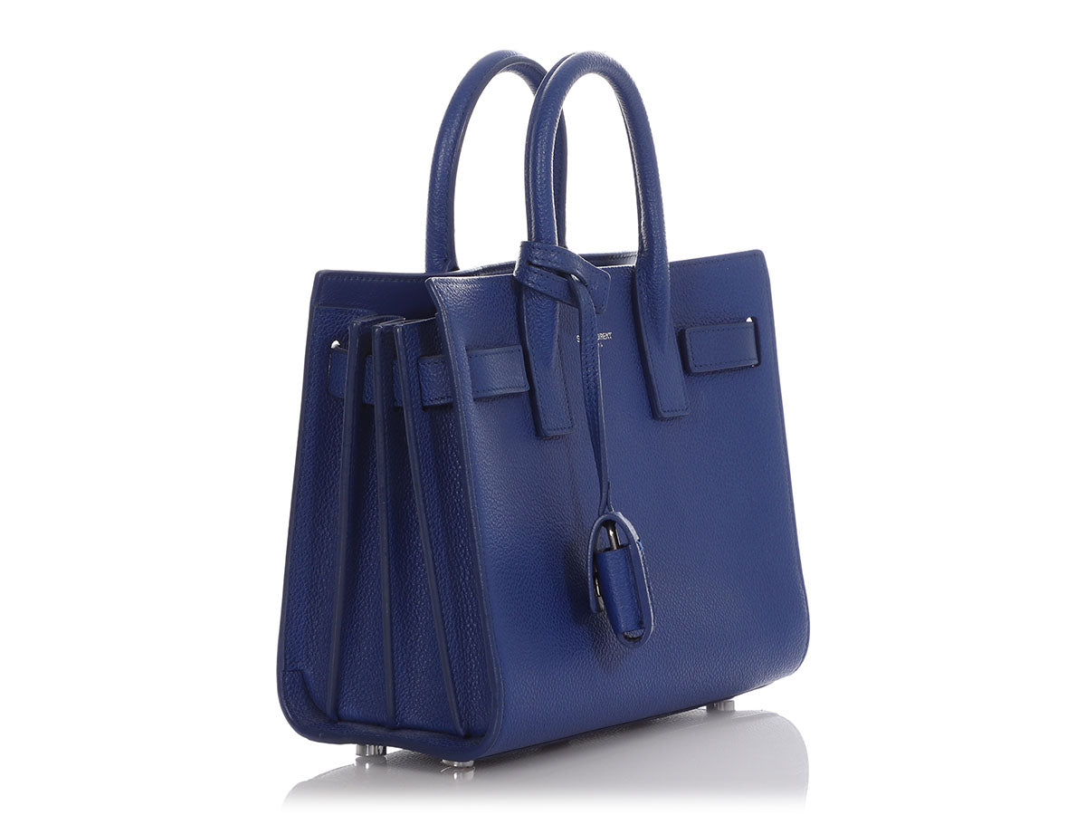 Saint Laurent Nano Blue Sac De Jour - Ann's Fabulous Closeouts