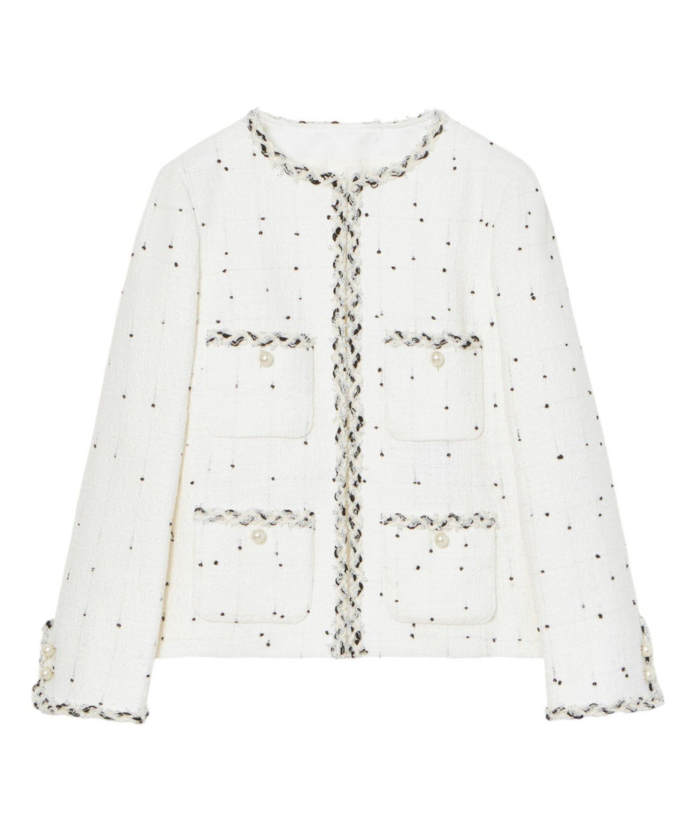 Eternal Line 2025】ミニドットツイードノーカラー ジャケット|ANAYI