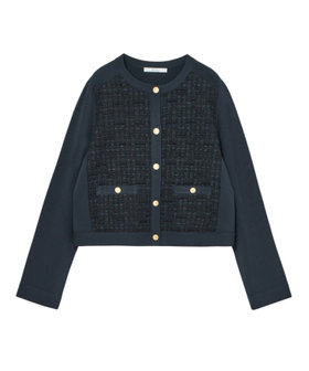 Eternal Line 2025】ミックスツイードコンビジャケットカーディガン